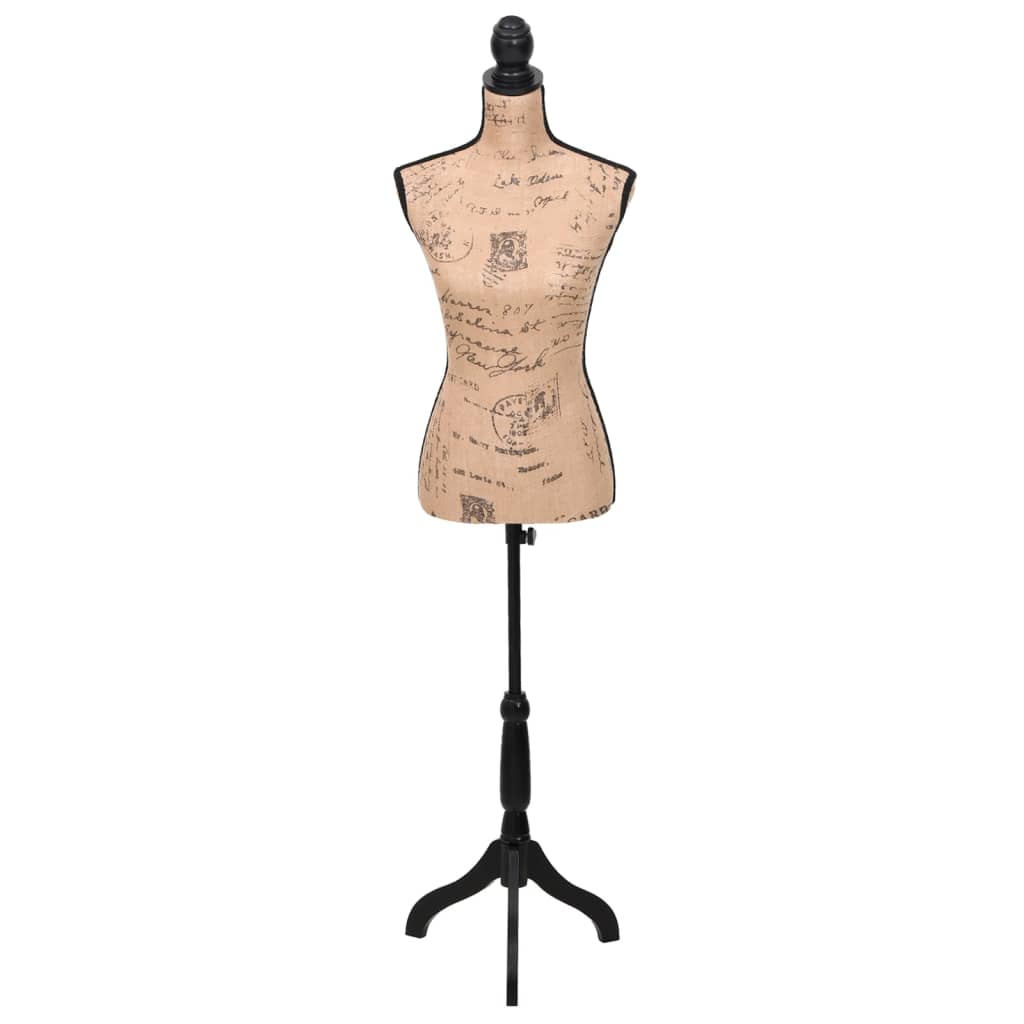 vidaXL Bust expunere haine damă, maro/negru, manechin croitorie, iută vidaXL Bust expunere haine damă, maro/negru, manechin croitorie, iută
