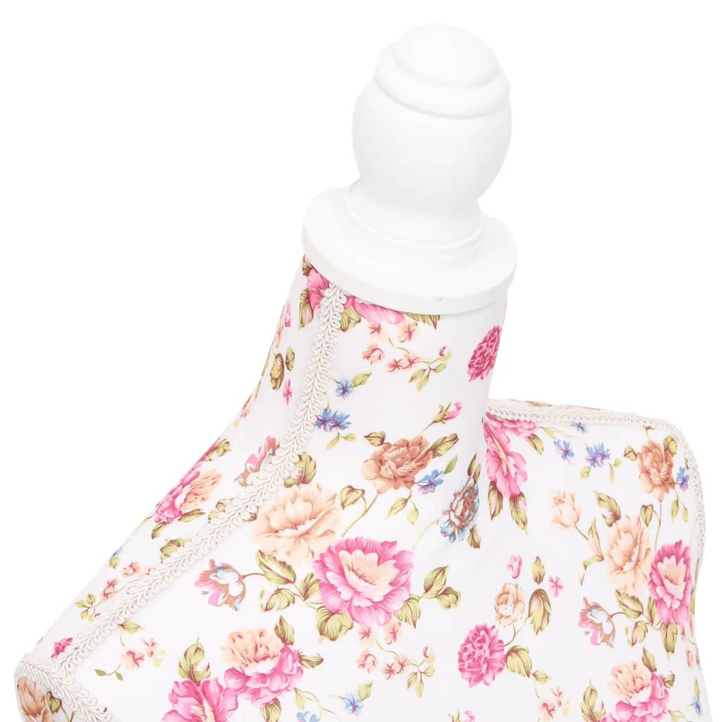 vidaXL Bust pentru dame, manechin, alb cu trandafiri, bumbac vidaXL Bust pentru dame, manechin, alb cu trandafiri, bumbac