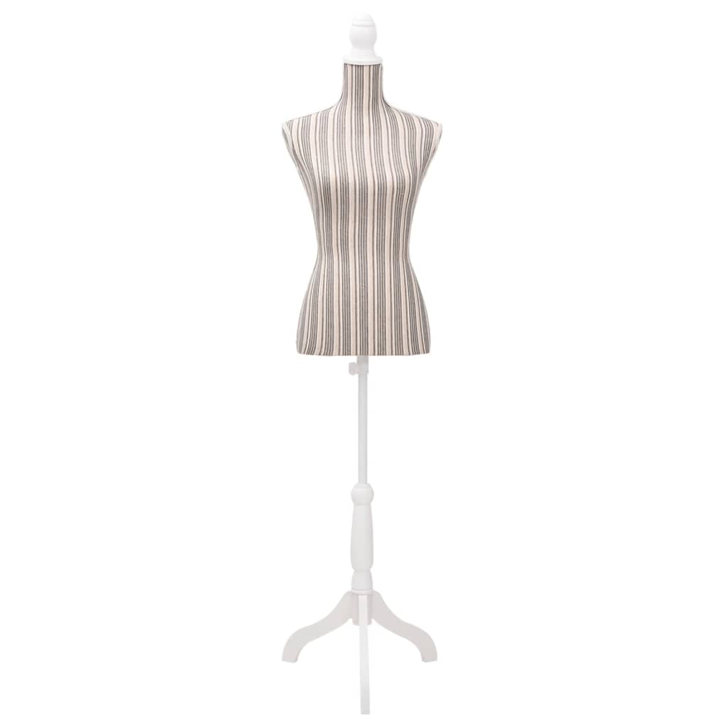 vidaXL Bust pentru dame, manechin, pânză, cu dungi vidaXL Bust pentru dame, manechin, pânză, cu dungi