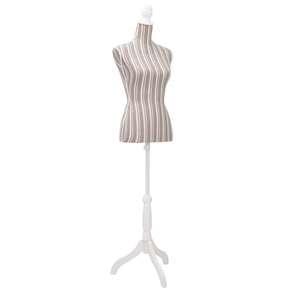 vidaXL Bust pentru dame, manechin, pânză, cu dungi vidaXL Bust pentru dame, manechin, pânză, cu dungi