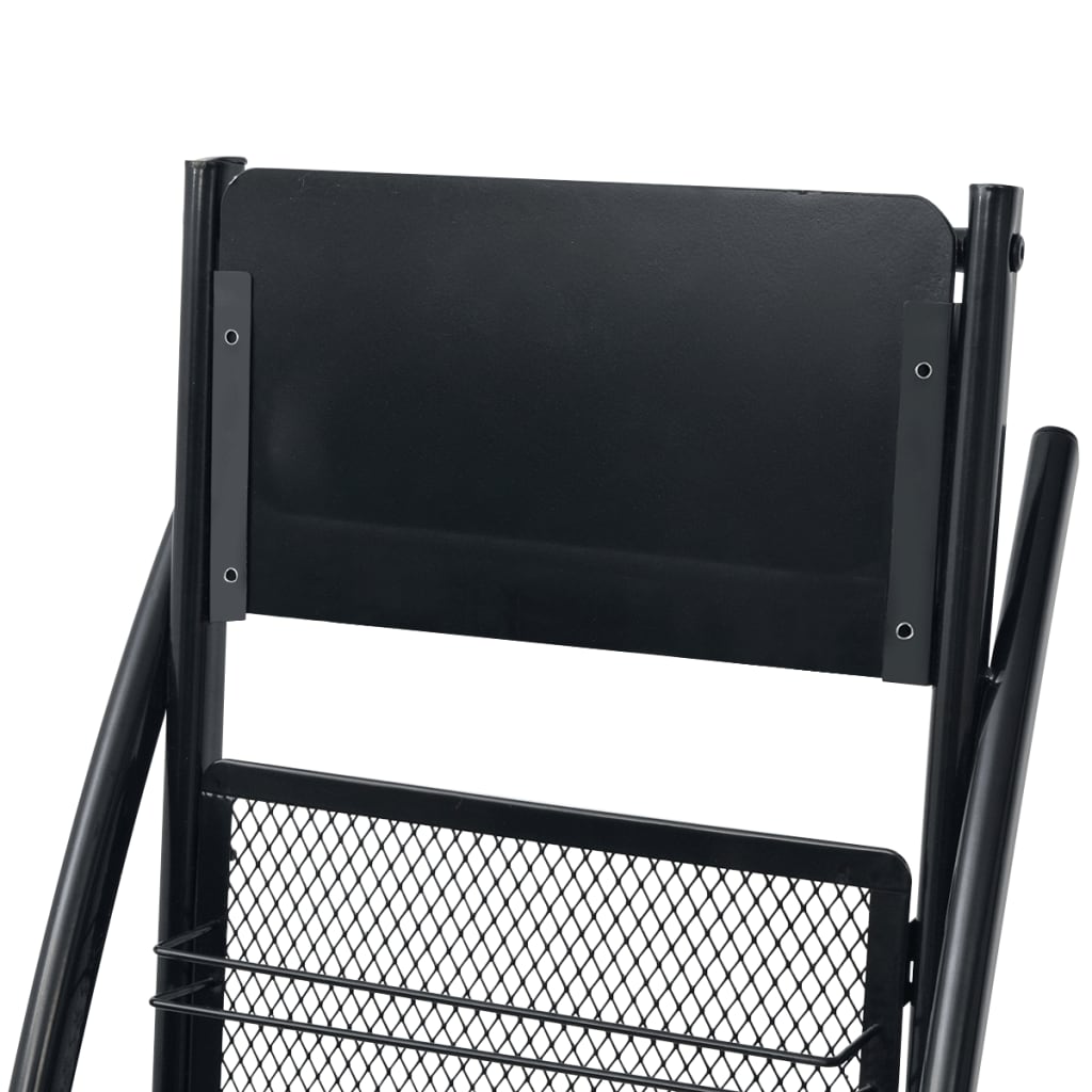 vidaXL Raft reviste 40 x 32 x 131 cm, negru, A4 vidaXL Raft reviste 40 x 32 x 131 cm, negru, A4