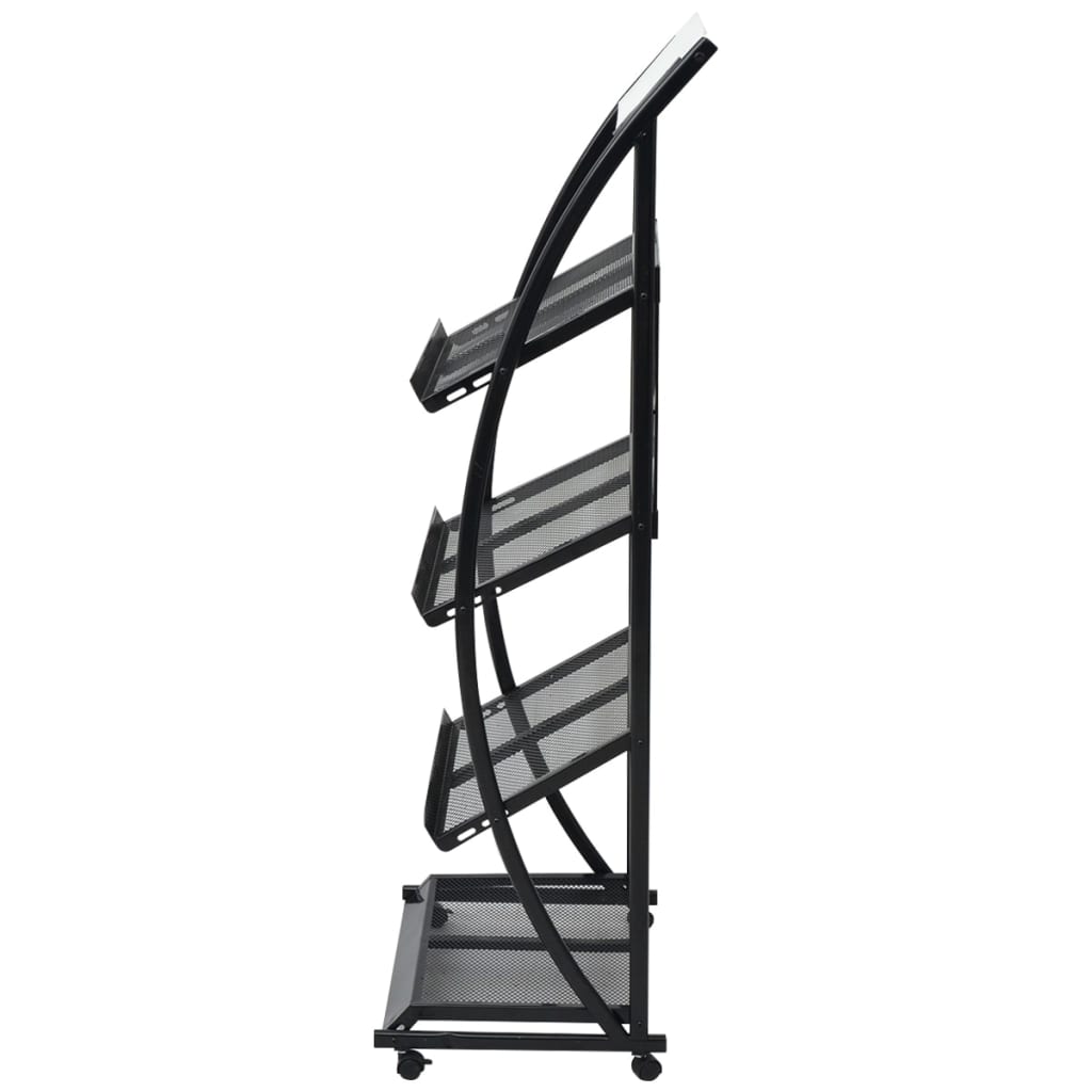 vidaXL Raft reviste A4, 47 x 40 x 134 cm, negru și alb vidaXL Raft reviste A4, 47 x 40 x 134 cm, negru și alb