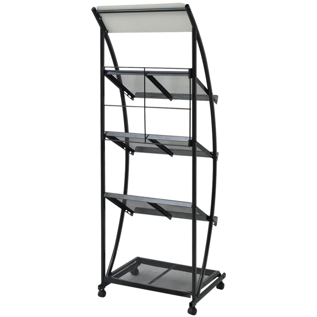 vidaXL Raft reviste A4, 47 x 40 x 134 cm, negru și alb vidaXL Raft reviste A4, 47 x 40 x 134 cm, negru și alb