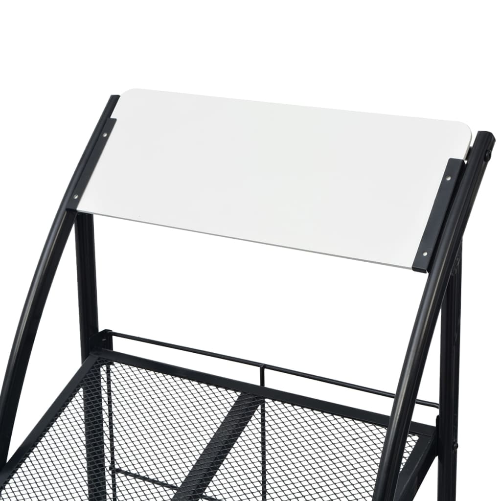 vidaXL Raft reviste A4, 47 x 40 x 134 cm, negru și alb vidaXL Raft reviste A4, 47 x 40 x 134 cm, negru și alb