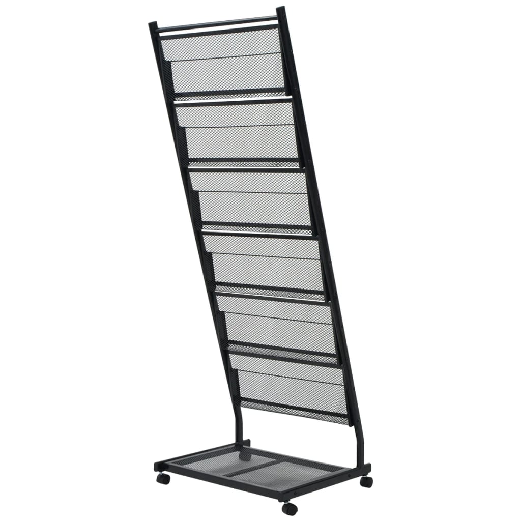 vidaXL Raft reviste A4, 47,5x43x133 cm, negru vidaXL Raft reviste A4, 47,5x43x133 cm, negru