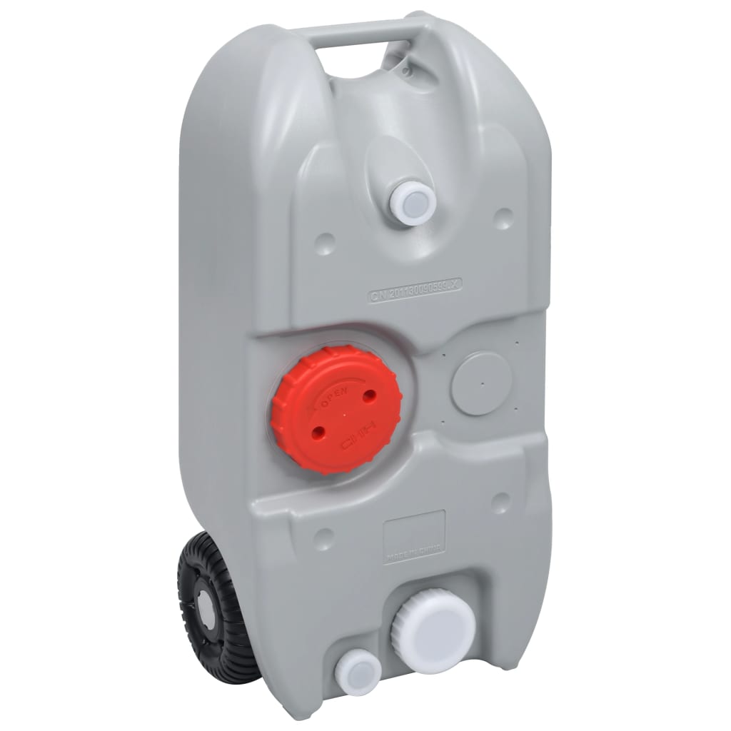 vidaXL Rezervor de apă cu roți pentru camping, gri, 40 L vidaXL Rezervor de apă cu roți pentru camping, gri, 40 L