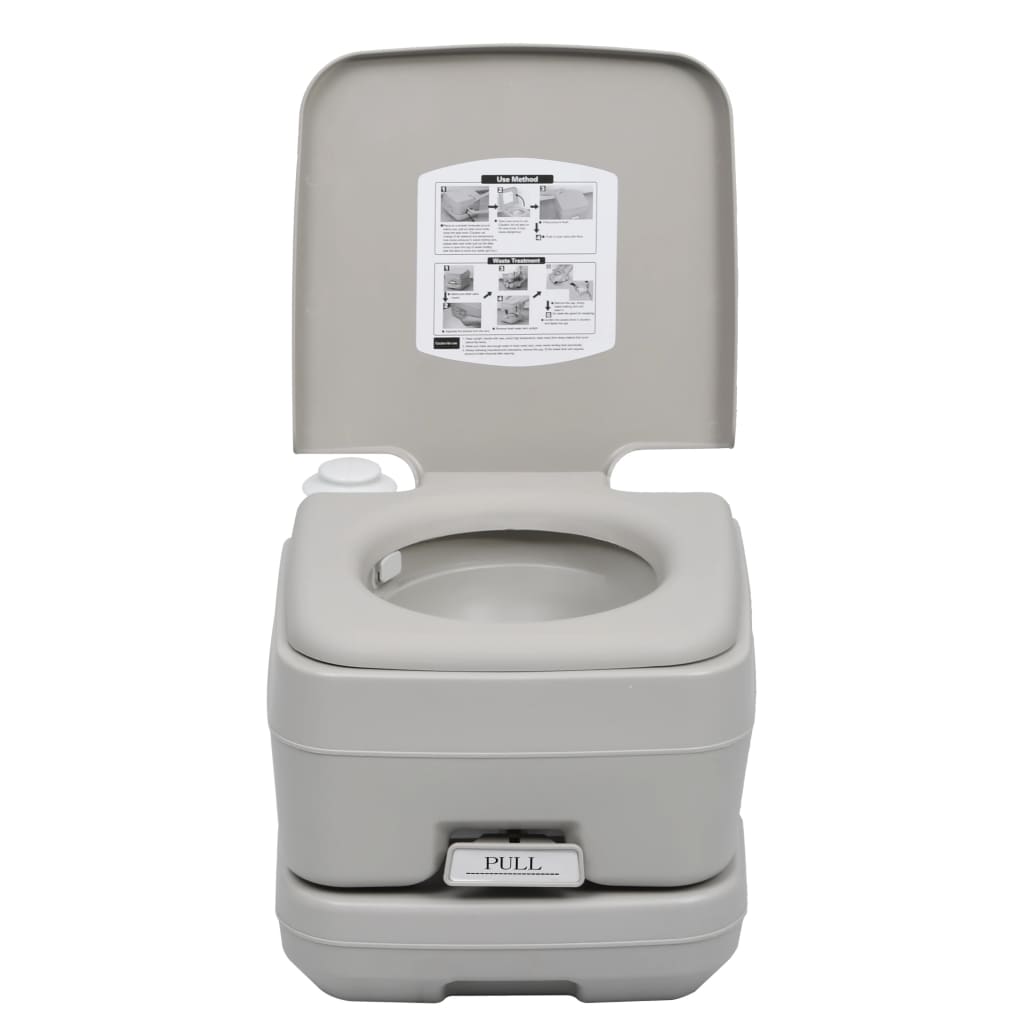 vidaXL Toaletă portabilă pentru camping, gri, 10+10 L vidaXL Toaletă portabilă pentru camping, gri, 10+10 L