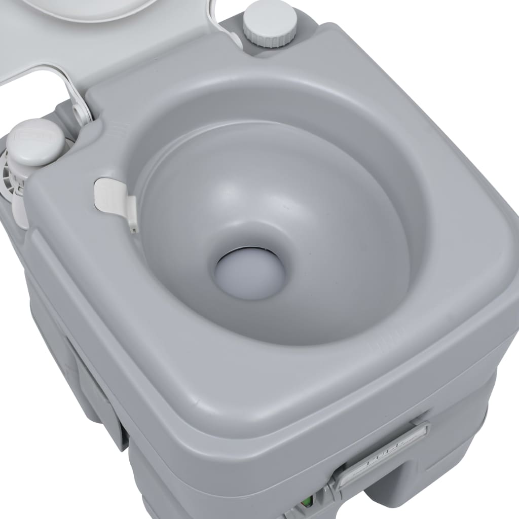 vidaXL Toaletă portabilă pentru camping, gri, 20+10 L vidaXL Toaletă portabilă pentru camping, gri, 20+10 L