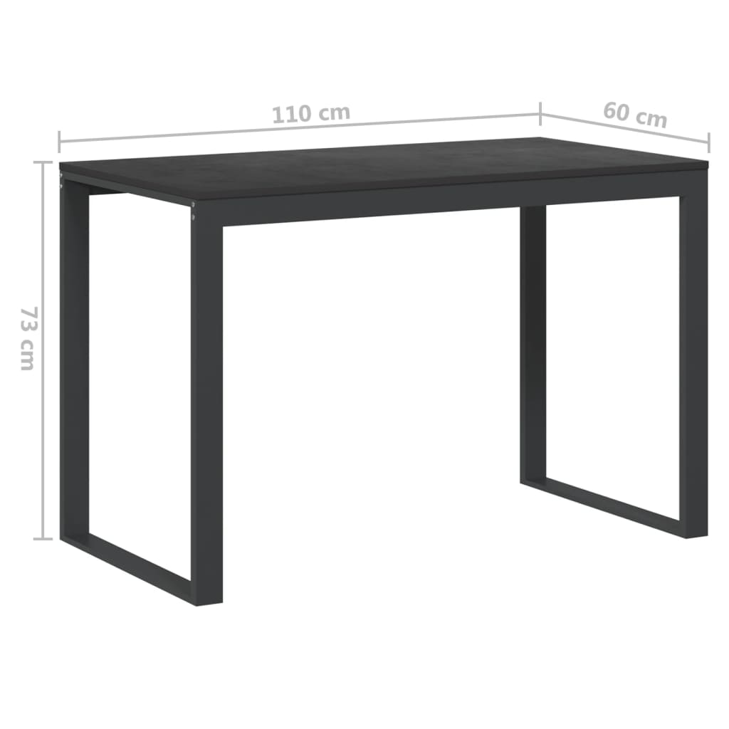vidaXL Birou de calculator, negru, 110x60x73 cm, PAL