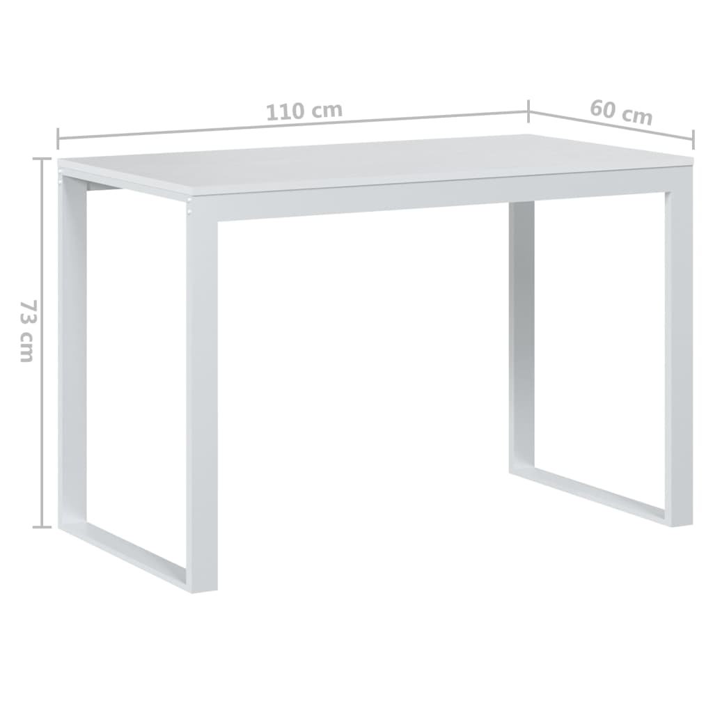 vidaXL Birou de computer, alb, 110x60x73 cm, lemn prelucrat