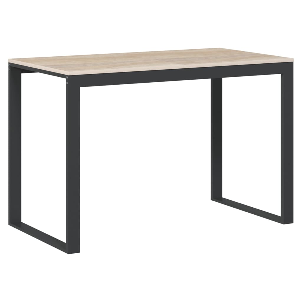 vidaXL Birou de calculator, negru/stejar, 110x60x73 cm, lemn prelucrat