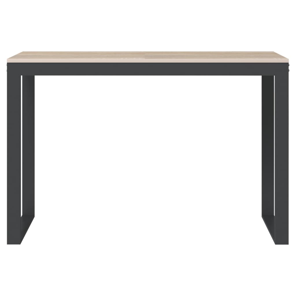 vidaXL Birou de calculator, negru/stejar, 110x60x73 cm, lemn prelucrat