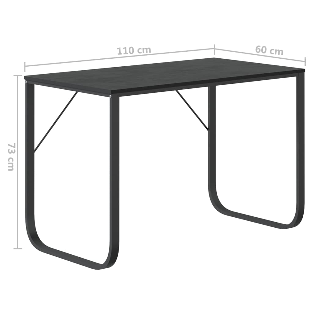 vidaXL Birou de computer, alb, 110x60x73 cm, lemn prelucrat