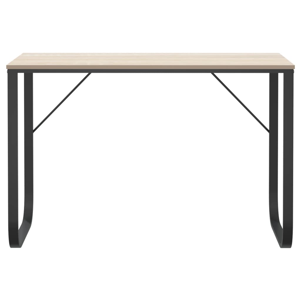 vidaXL Birou de calculator, negru/stejar, 110x60x73 cm, lemn prelucrat