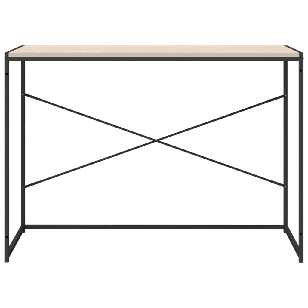 vidaXL Birou de computer, negru/stejar, 110x60x70 cm, lemn prelucrat