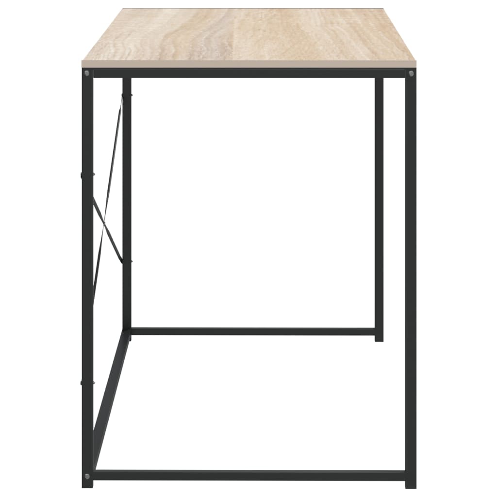 vidaXL Birou de computer, negru/stejar, 110x60x70 cm, lemn prelucrat