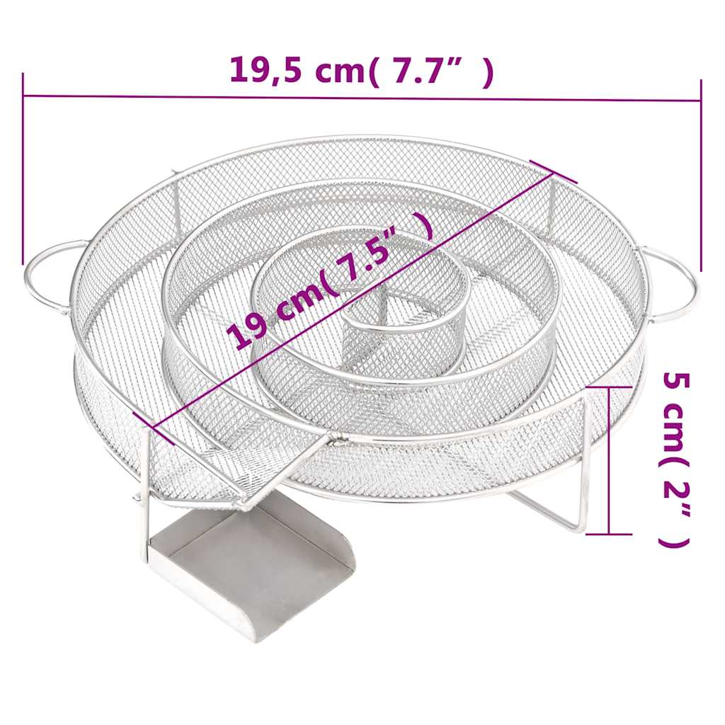 vidaXL Generator de fum rece, 19,5 cm, oțel inoxidabil, rotund vidaXL Generator de fum rece, 19,5 cm, oțel inoxidabil, rotund