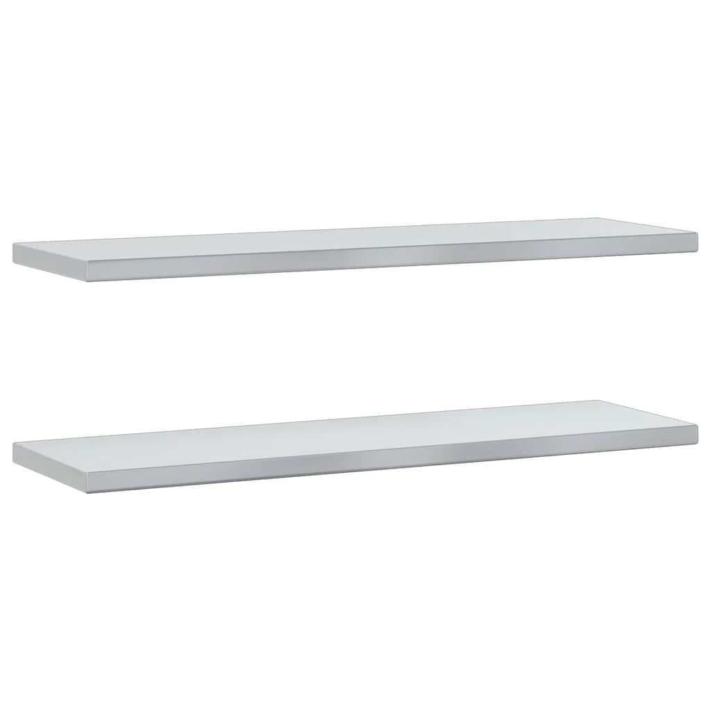 vidaXL Rafturi de perete 2 buc., 100x30x3 cm, argintiu oțel inoxidabil vidaXL Rafturi de perete 2 buc., 100x30x3 cm, argintiu oțel inoxidabil