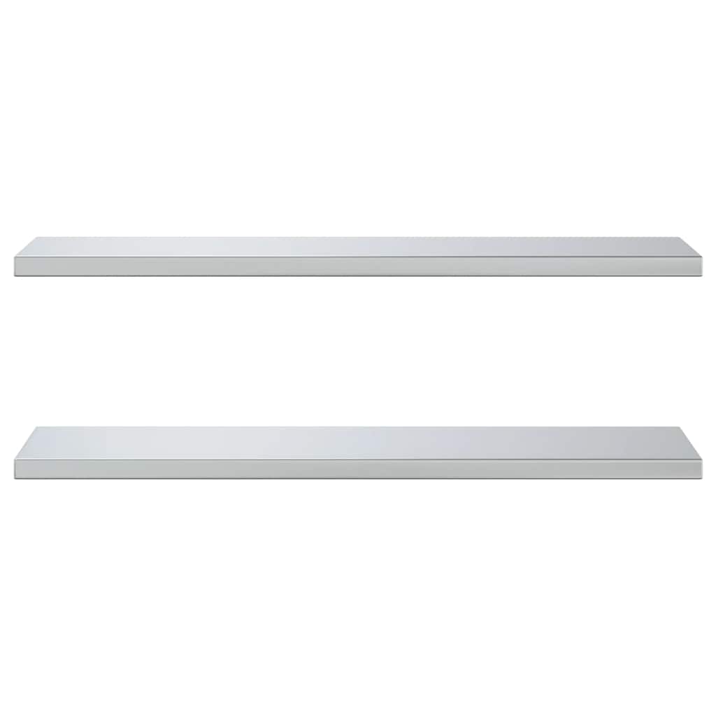 vidaXL Rafturi de perete 2 buc., 100x30x3 cm, argintiu oțel inoxidabil vidaXL Rafturi de perete 2 buc., 100x30x3 cm, argintiu oțel inoxidabil