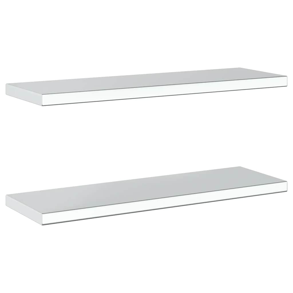 vidaXL Rafturi de perete, 2 buc. 75x23,5x3 cm argintiu oțel inoxidabil vidaXL Rafturi de perete, 2 buc. 75x23,5x3 cm argintiu oțel inoxidabil
