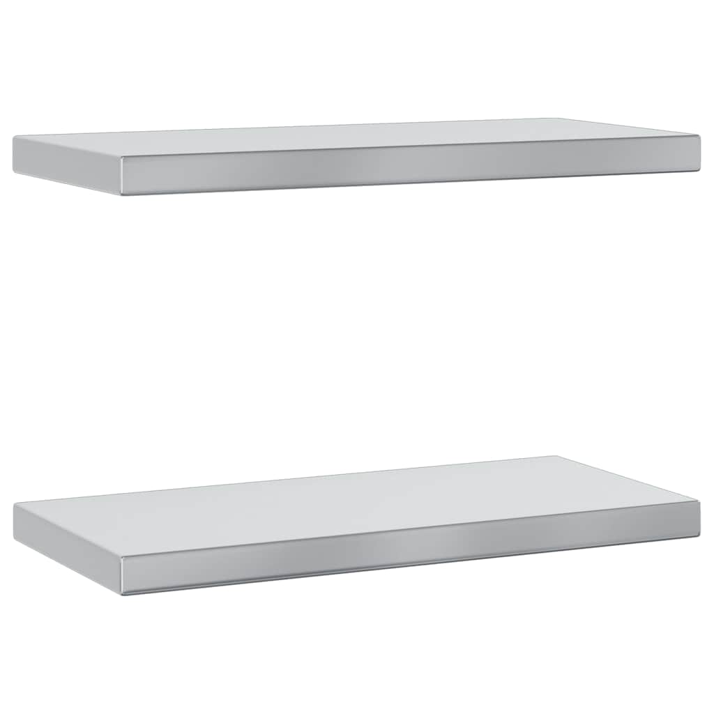 vidaXL Rafturi de perete, 2 buc. 50x23,5x3 cm argintiu oțel inoxidabil