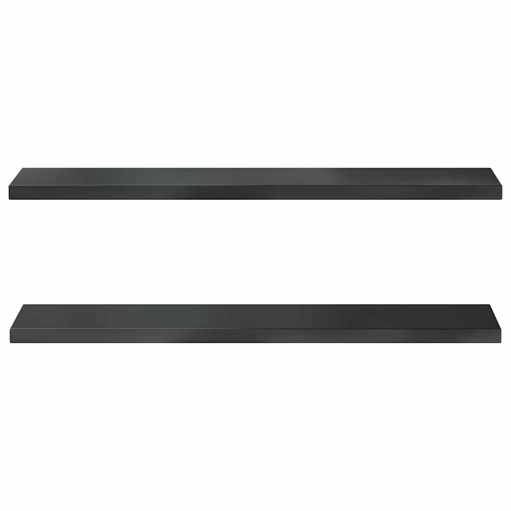 vidaXL Rafturi de perete 2 buc., 100x23,5x3cm, negru oțel inoxidabil vidaXL Rafturi de perete 2 buc., 100x23,5x3cm, negru oțel inoxidabil