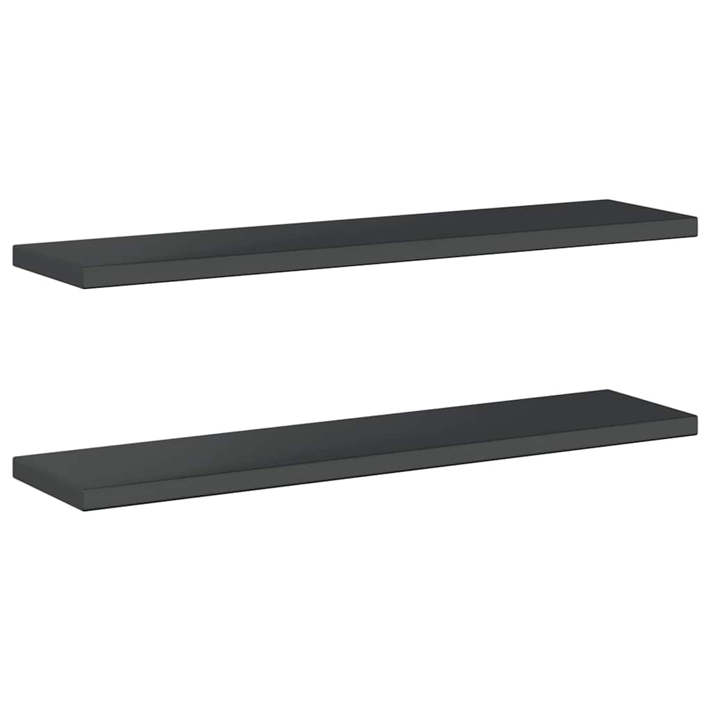 vidaXL Rafturi de perete 2 buc., 100x23,5x3cm, negru oțel inoxidabil vidaXL Rafturi de perete 2 buc., 100x23,5x3cm, negru oțel inoxidabil