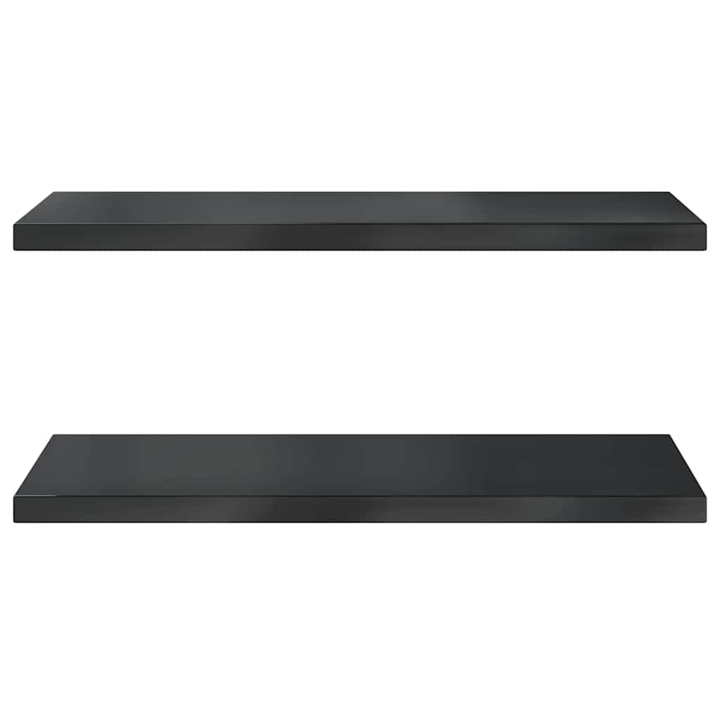 vidaXL Rafturi de perete 2 buc., 75x40x3 cm, negru oțel inoxidabil vidaXL Rafturi de perete 2 buc., 75x40x3 cm, negru oțel inoxidabil