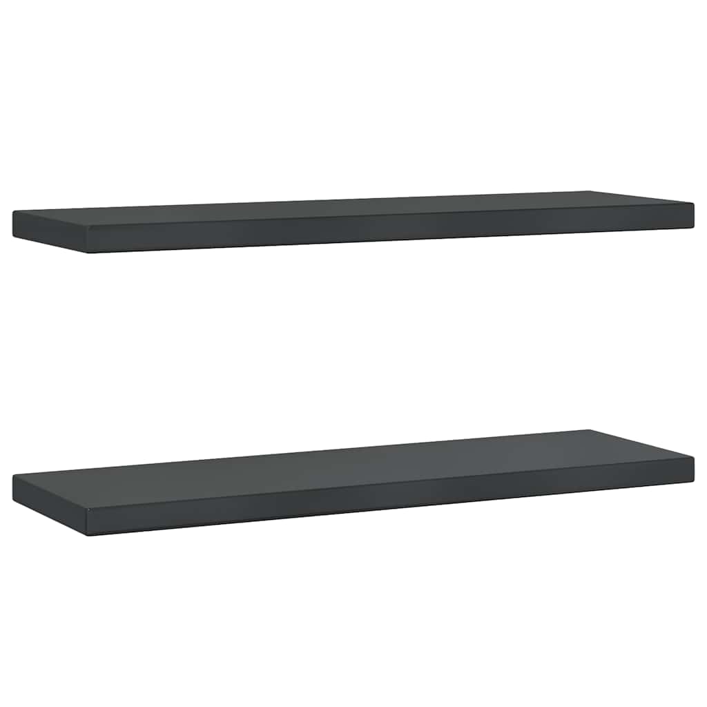 vidaXL Rafturi de perete, 2 buc. 75x23,5x3 cm negru oțel inoxidabil