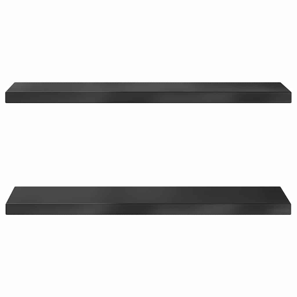 vidaXL Rafturi de perete, 2 buc. 75x23,5x3 cm negru oțel inoxidabil