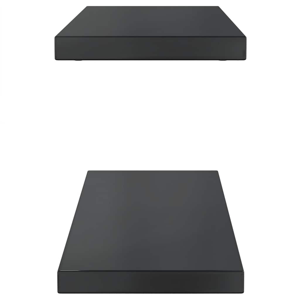 vidaXL Rafturi de perete, 2 buc. 75x23,5x3 cm negru oțel inoxidabil