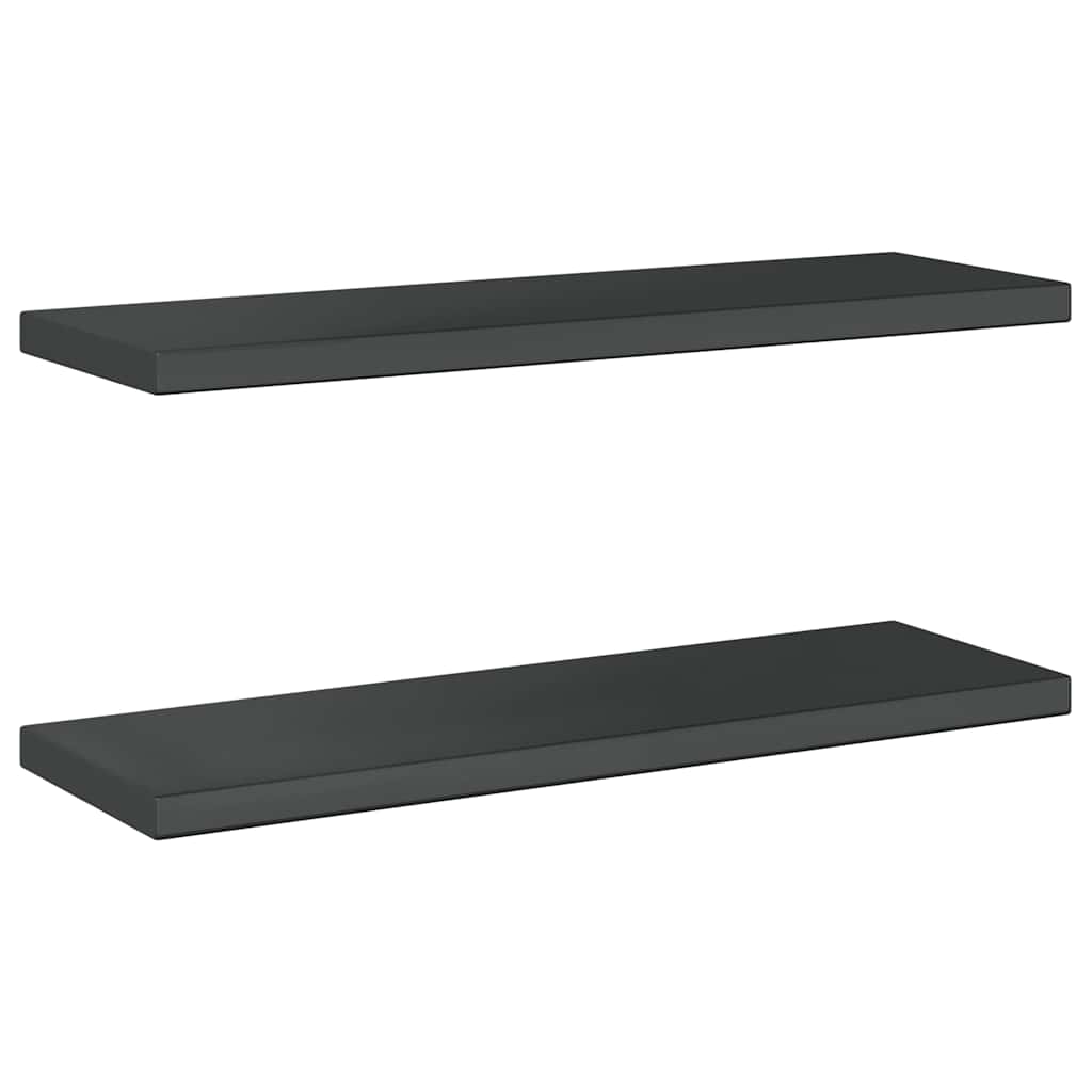 vidaXL Rafturi de perete, 2 buc. 75x23,5x3 cm negru oțel inoxidabil