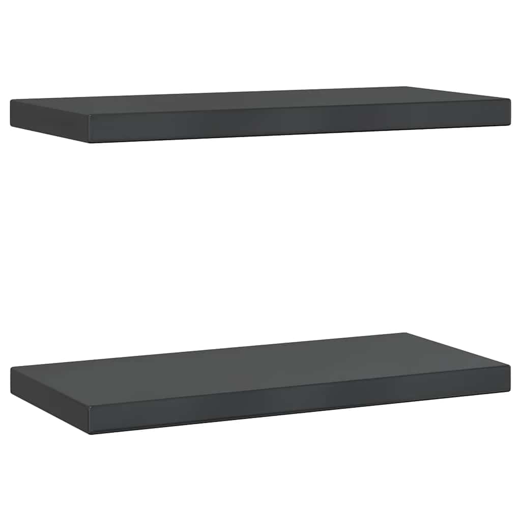 vidaXL Rafturi de perete, 2 buc., 50x23,5x3 cm, negru oțel inoxidabil vidaXL Rafturi de perete, 2 buc., 50x23,5x3 cm, negru oțel inoxidabil