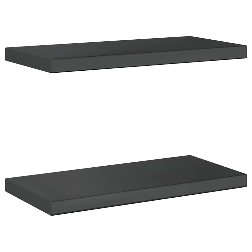 vidaXL Rafturi de perete, 2 buc., 50x23,5x3 cm, negru oțel inoxidabil vidaXL Rafturi de perete, 2 buc., 50x23,5x3 cm, negru oțel inoxidabil