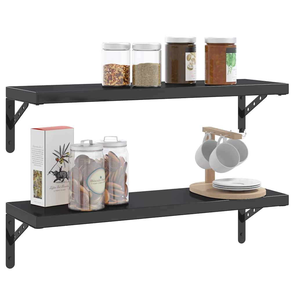 vidaXL Suporturi rafturi 4 buc. 23,5x2,5x15,5 cm negru oțel inoxidabil