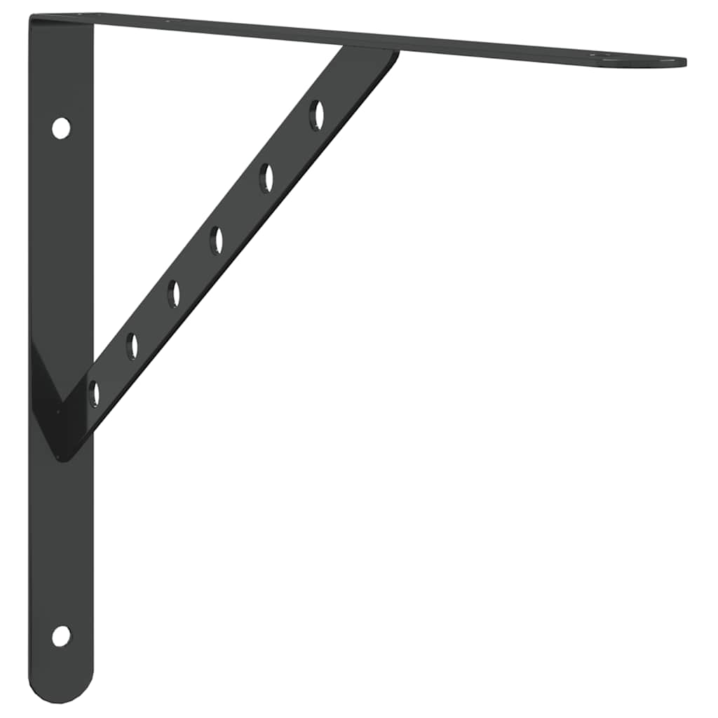 vidaXL Suporturi rafturi, 4 buc., 40x2,5x25 cm, negru, oțel inoxidabil vidaXL Suporturi rafturi, 4 buc., 40x2,5x25 cm, negru, oțel inoxidabil