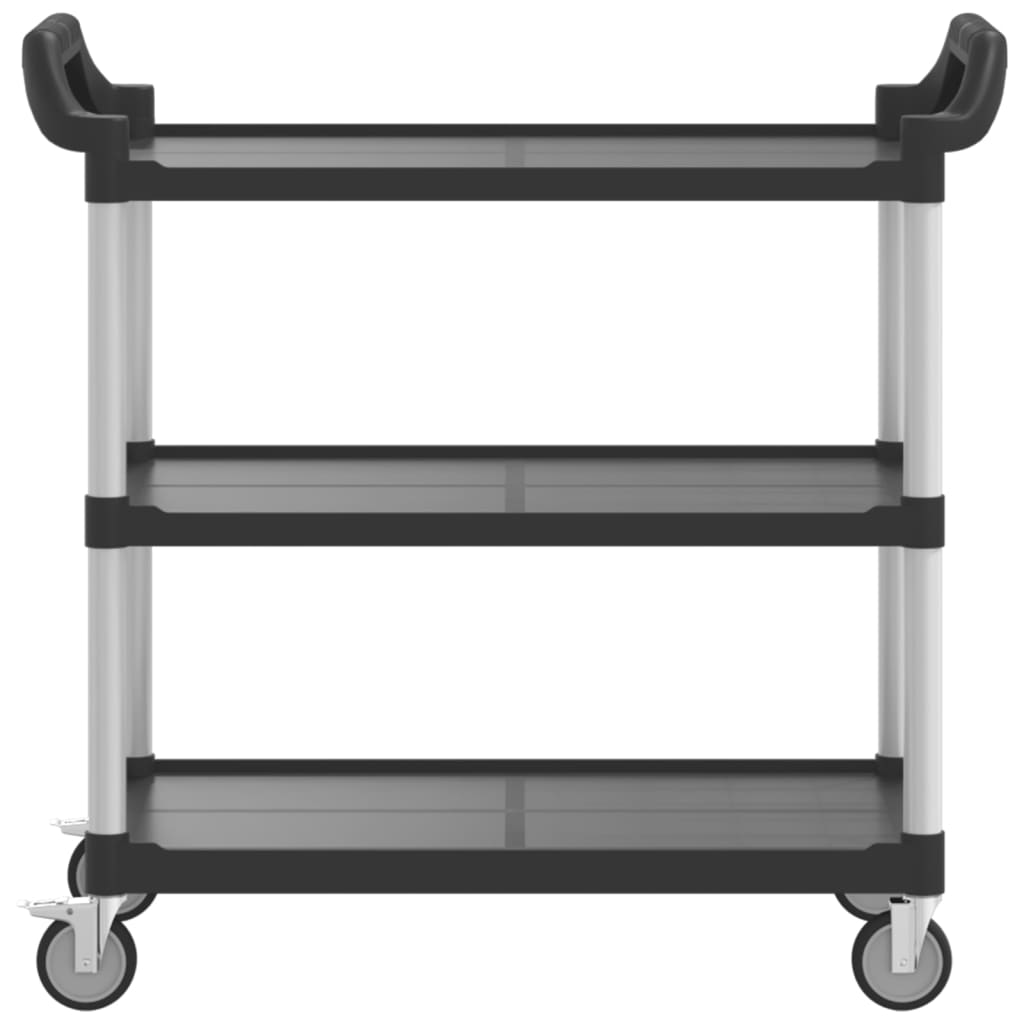 vidaXL Cărucior cu 3 niveluri, negru, 99x50x96 cm, aluminiu vidaXL Cărucior cu 3 niveluri, negru, 99x50x96 cm, aluminiu