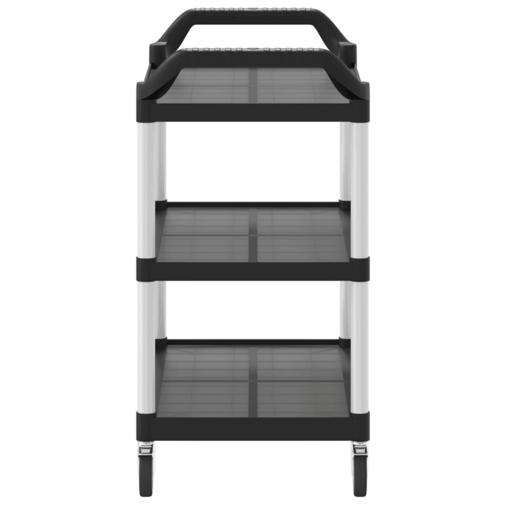 vidaXL Cărucior cu 3 niveluri, negru, 99x50x96 cm, aluminiu vidaXL Cărucior cu 3 niveluri, negru, 99x50x96 cm, aluminiu