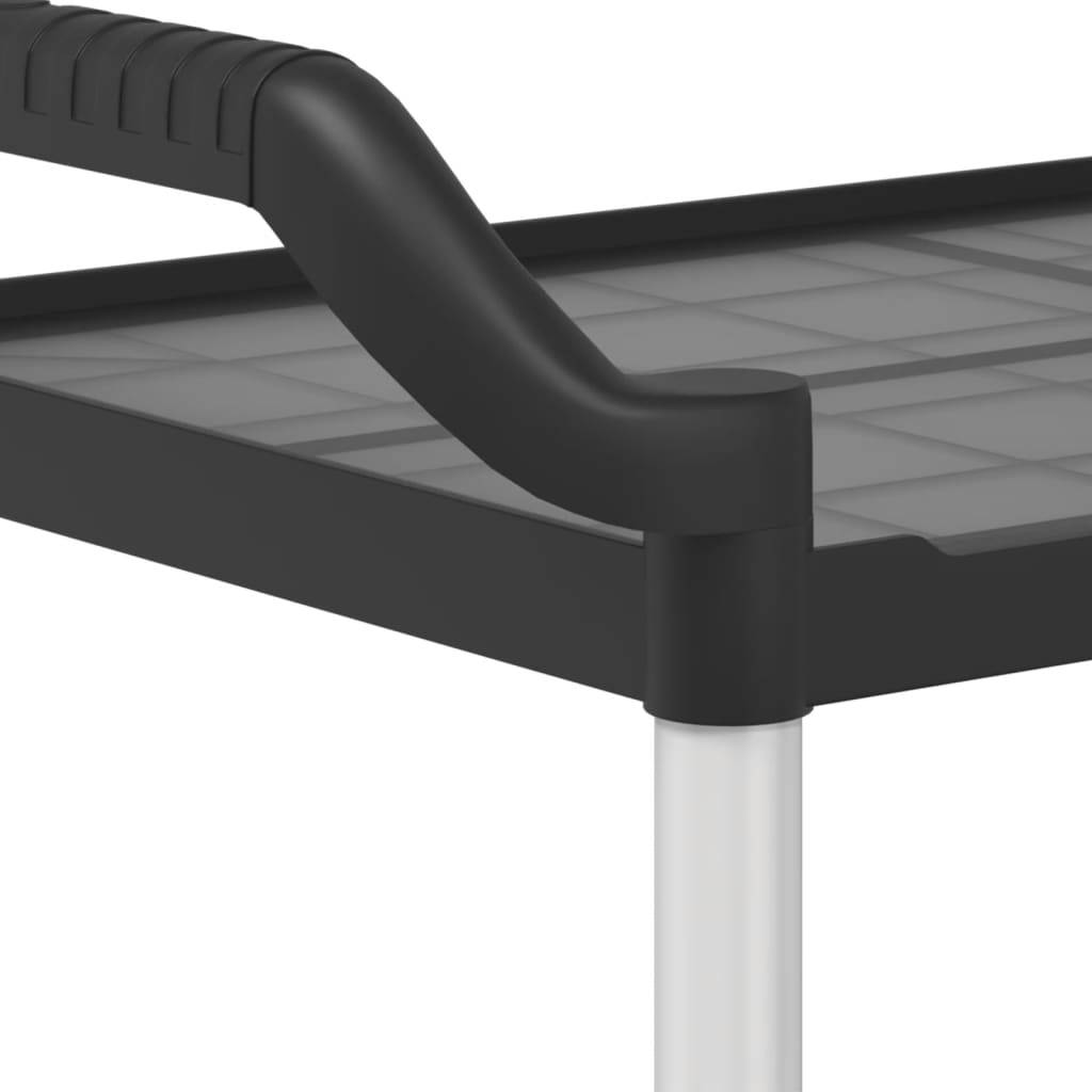 vidaXL Cărucior cu 3 niveluri, negru, 99x50x96 cm, aluminiu vidaXL Cărucior cu 3 niveluri, negru, 99x50x96 cm, aluminiu