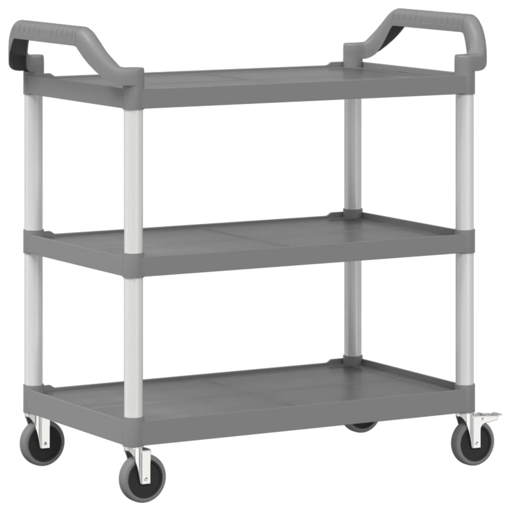 vidaXL Cărucior cu 3 niveluri, gri, 99x50x96 cm, aluminiu vidaXL Cărucior cu 3 niveluri, gri, 99x50x96 cm, aluminiu