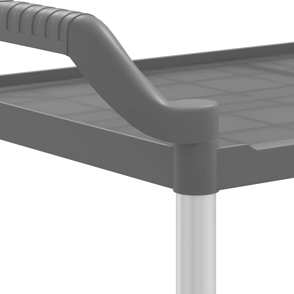 vidaXL Cărucior cu 3 niveluri, gri, 99x50x96 cm, aluminiu vidaXL Cărucior cu 3 niveluri, gri, 99x50x96 cm, aluminiu
