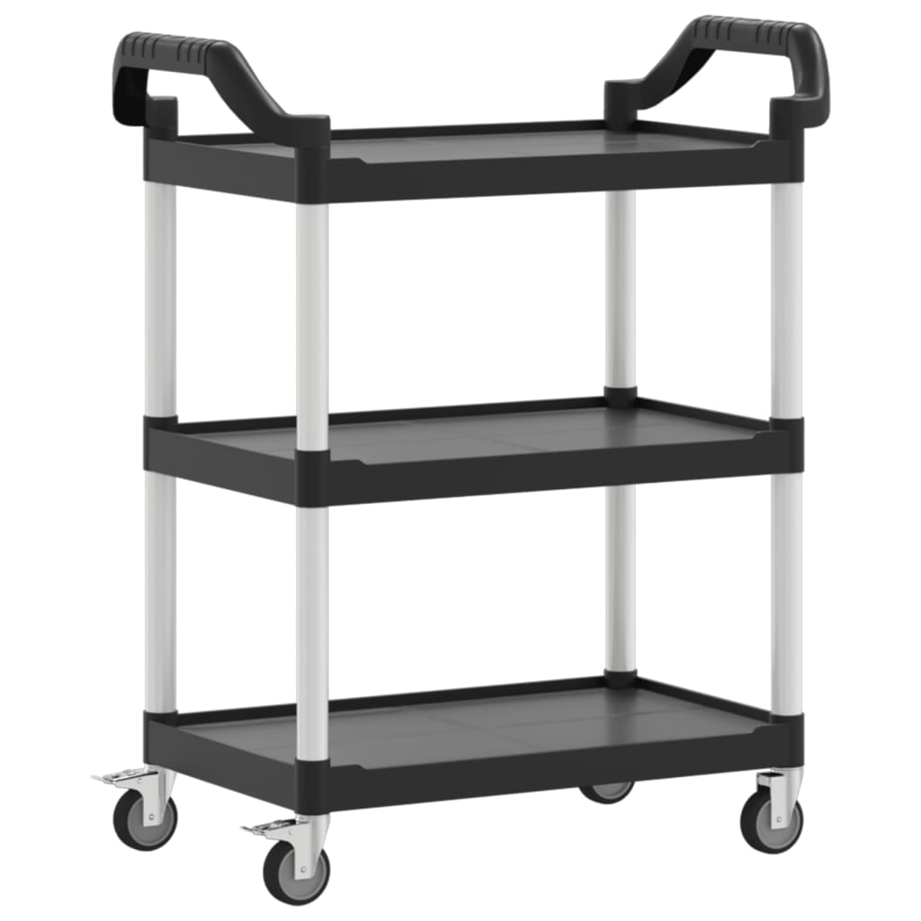 vidaXL Cărucior cu 3 niveluri, negru, 81x41x92 cm, aluminiu vidaXL Cărucior cu 3 niveluri, negru, 81x41x92 cm, aluminiu
