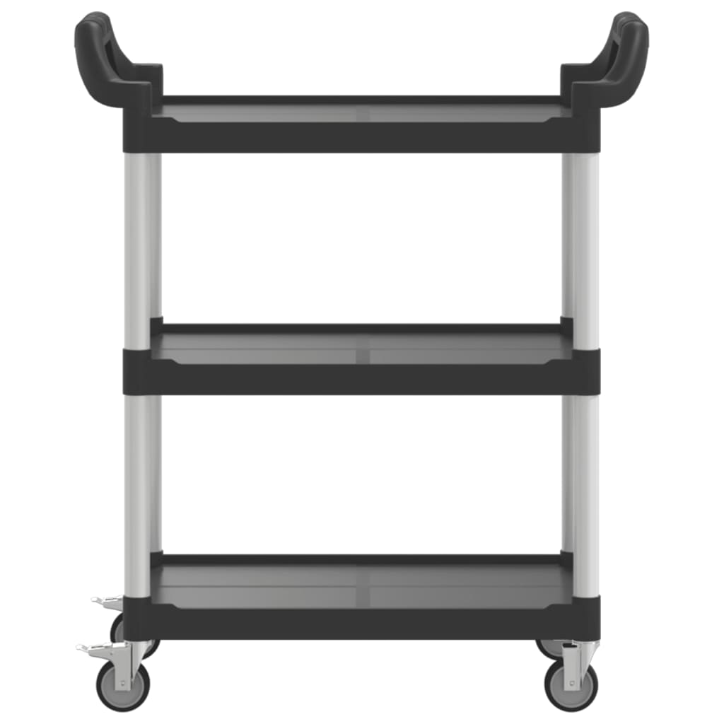 vidaXL Cărucior cu 3 niveluri, negru, 81x41x92 cm, aluminiu vidaXL Cărucior cu 3 niveluri, negru, 81x41x92 cm, aluminiu