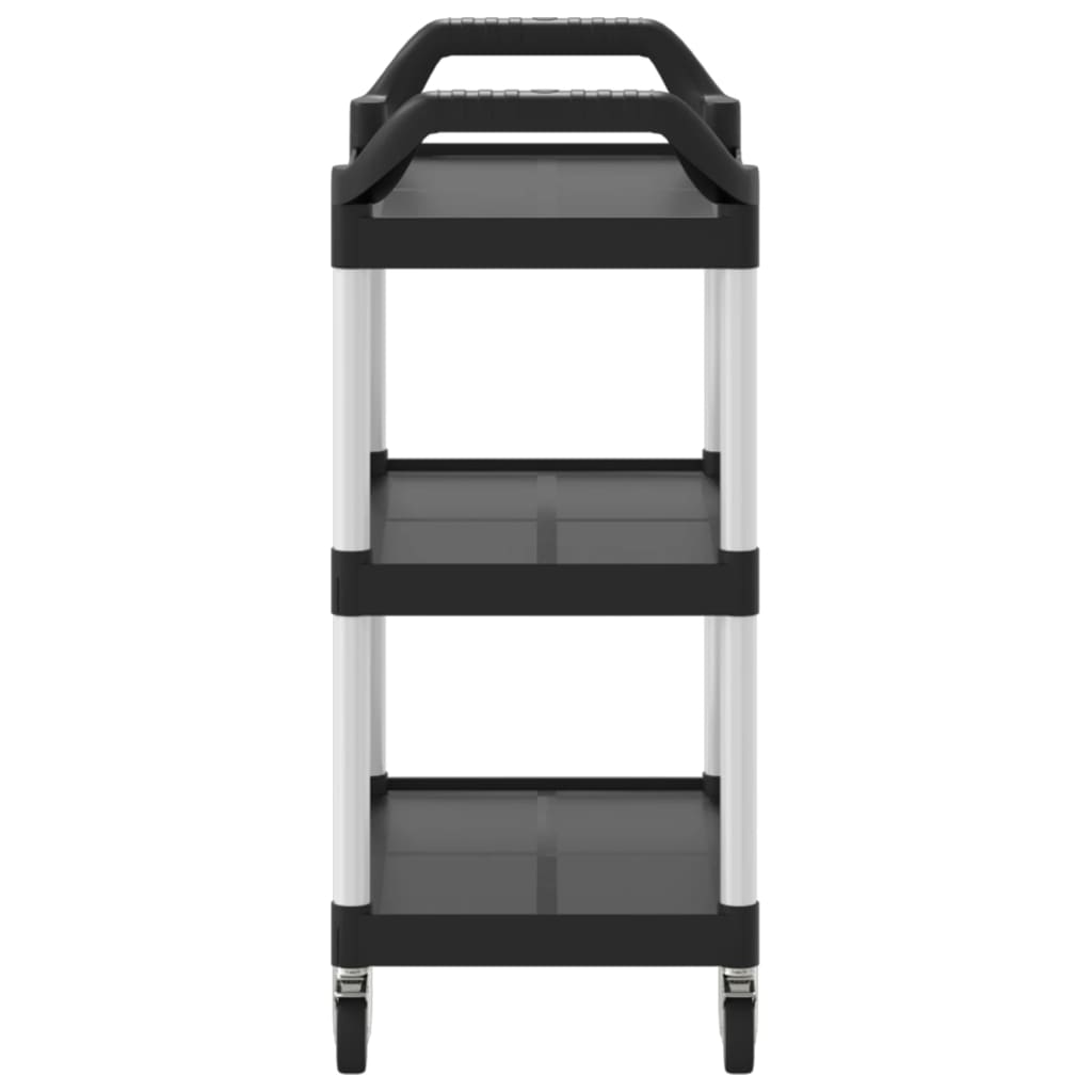 vidaXL Cărucior cu 3 niveluri, negru, 81x41x92 cm, aluminiu vidaXL Cărucior cu 3 niveluri, negru, 81x41x92 cm, aluminiu