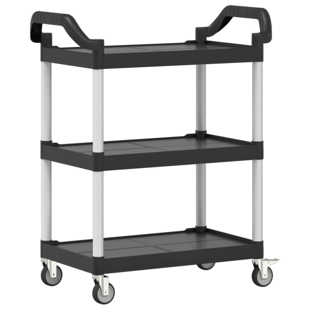 vidaXL Cărucior cu 3 niveluri, negru, 81x41x92 cm, aluminiu vidaXL Cărucior cu 3 niveluri, negru, 81x41x92 cm, aluminiu