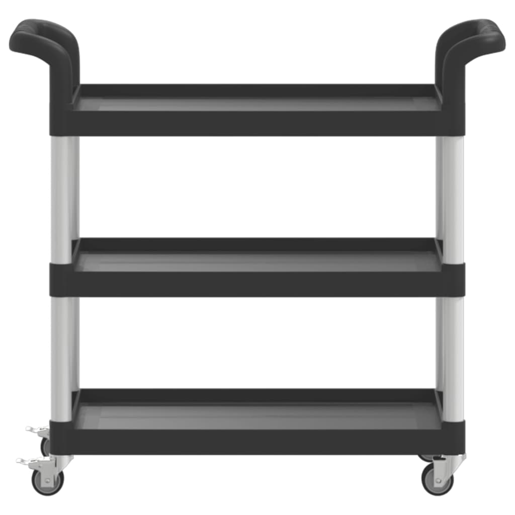 vidaXL Cărucior cu 3 niveluri, negru, 77x34x72 cm, aluminiu