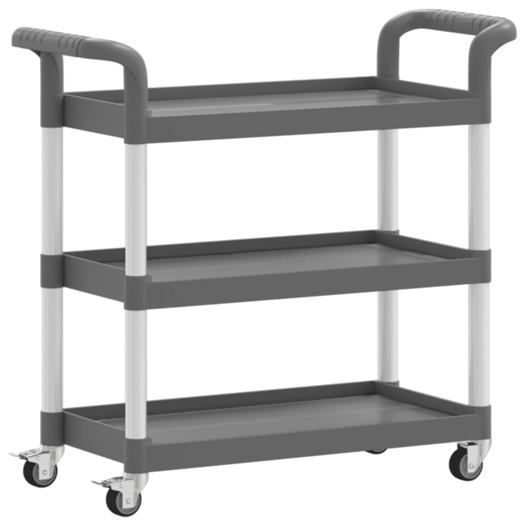 vidaXL Cărucior cu 3 niveluri, gri, 77x34x72 cm, aluminiu vidaXL Cărucior cu 3 niveluri, gri, 77x34x72 cm, aluminiu