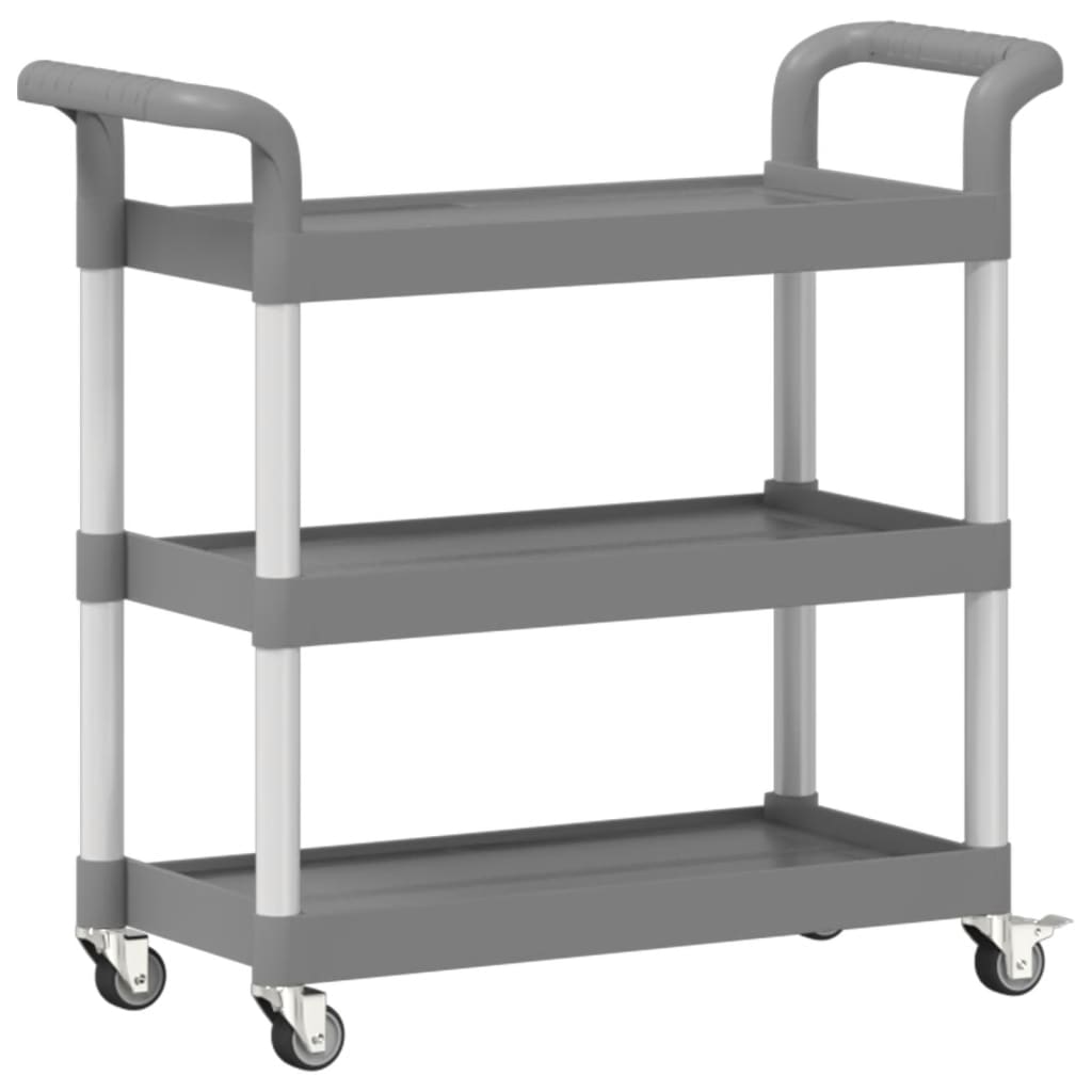 vidaXL Cărucior cu 3 niveluri, gri, 77x34x72 cm, aluminiu vidaXL Cărucior cu 3 niveluri, gri, 77x34x72 cm, aluminiu