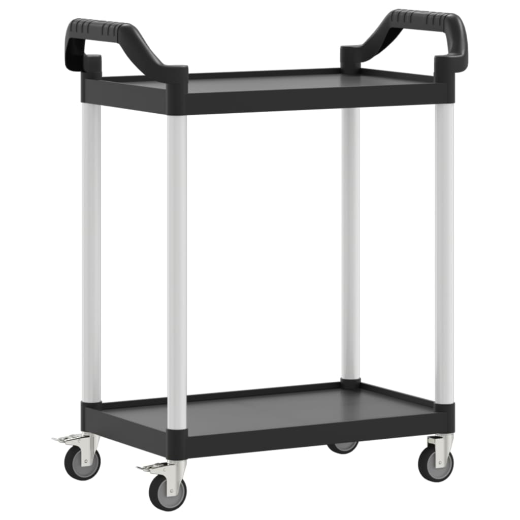 vidaXL Cărucior cu 2 niveluri, negru, 81x41x92 cm, aluminiu