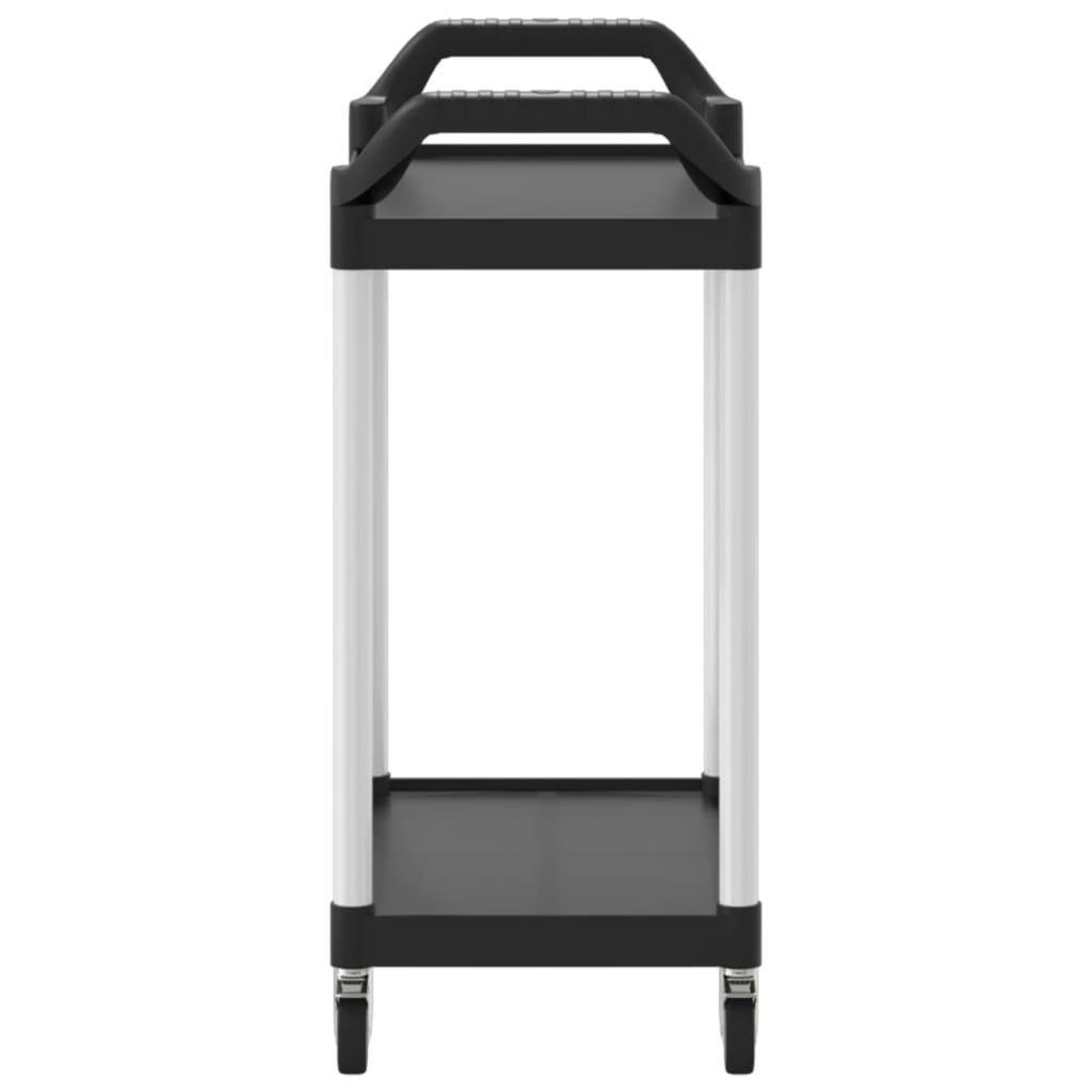 vidaXL Cărucior cu 2 niveluri, negru, 81x41x92 cm, aluminiu
